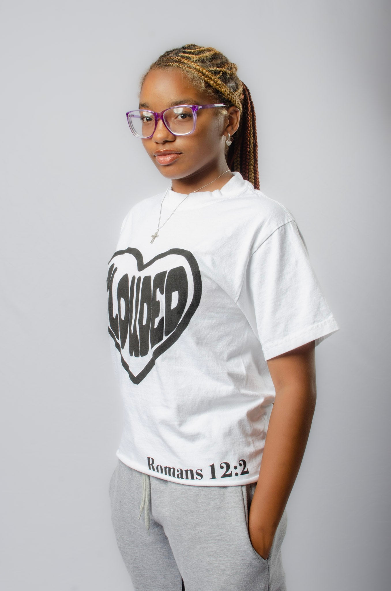 Cropped Clouded White Tee