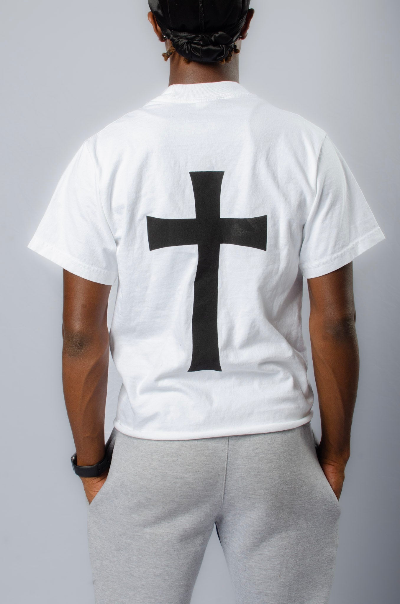 Cropped Clouded White Tee