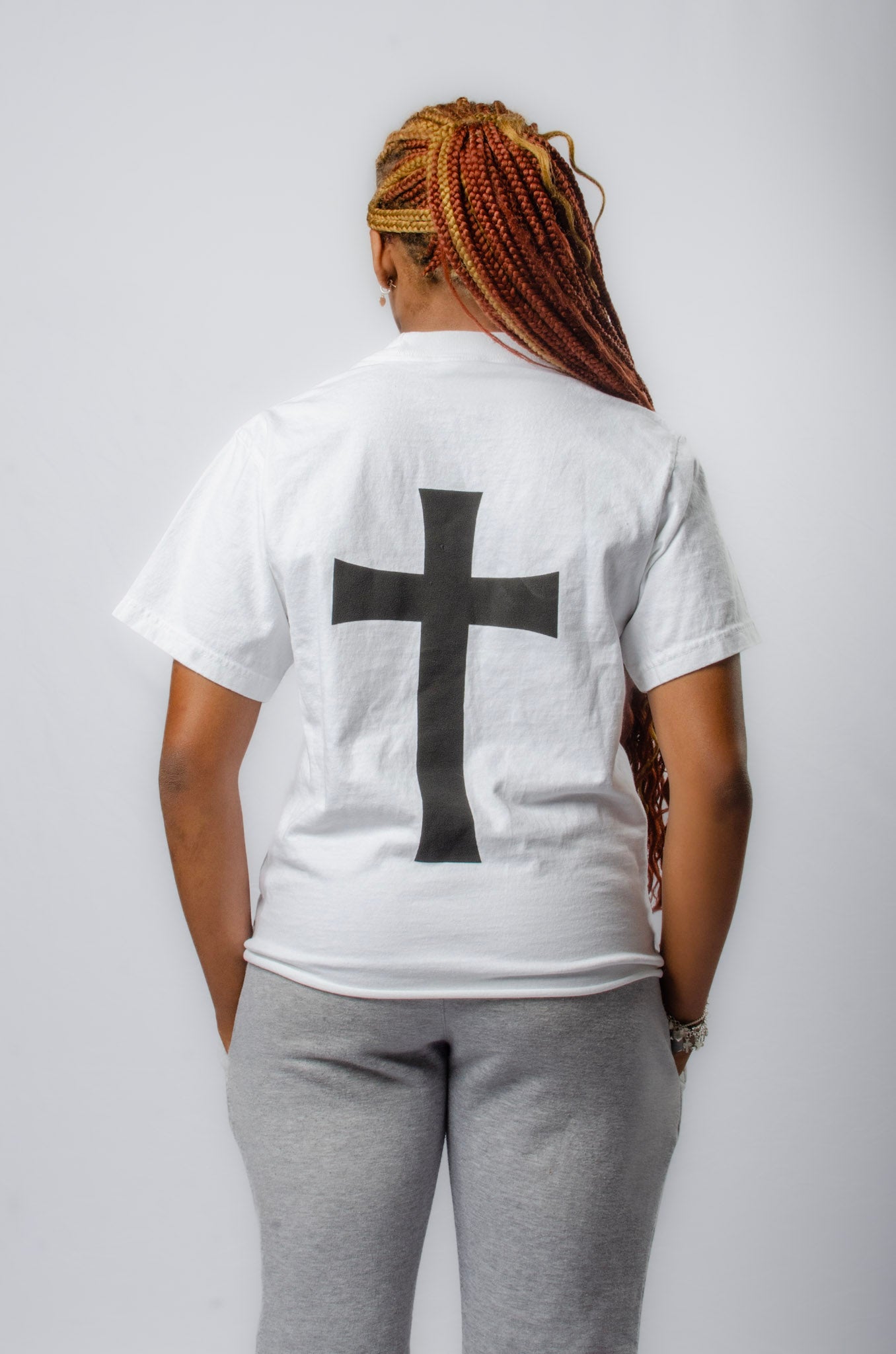 Cropped Clouded White Tee